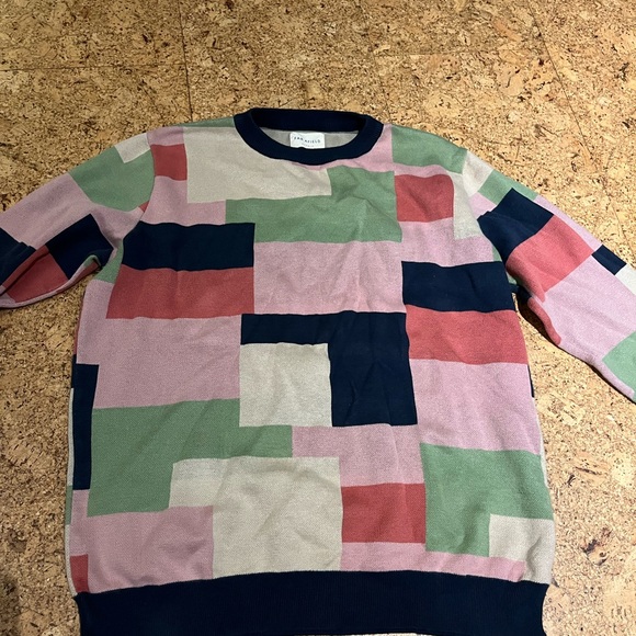 📌 Colorblock Men's Sweater - Picture 5 of 6